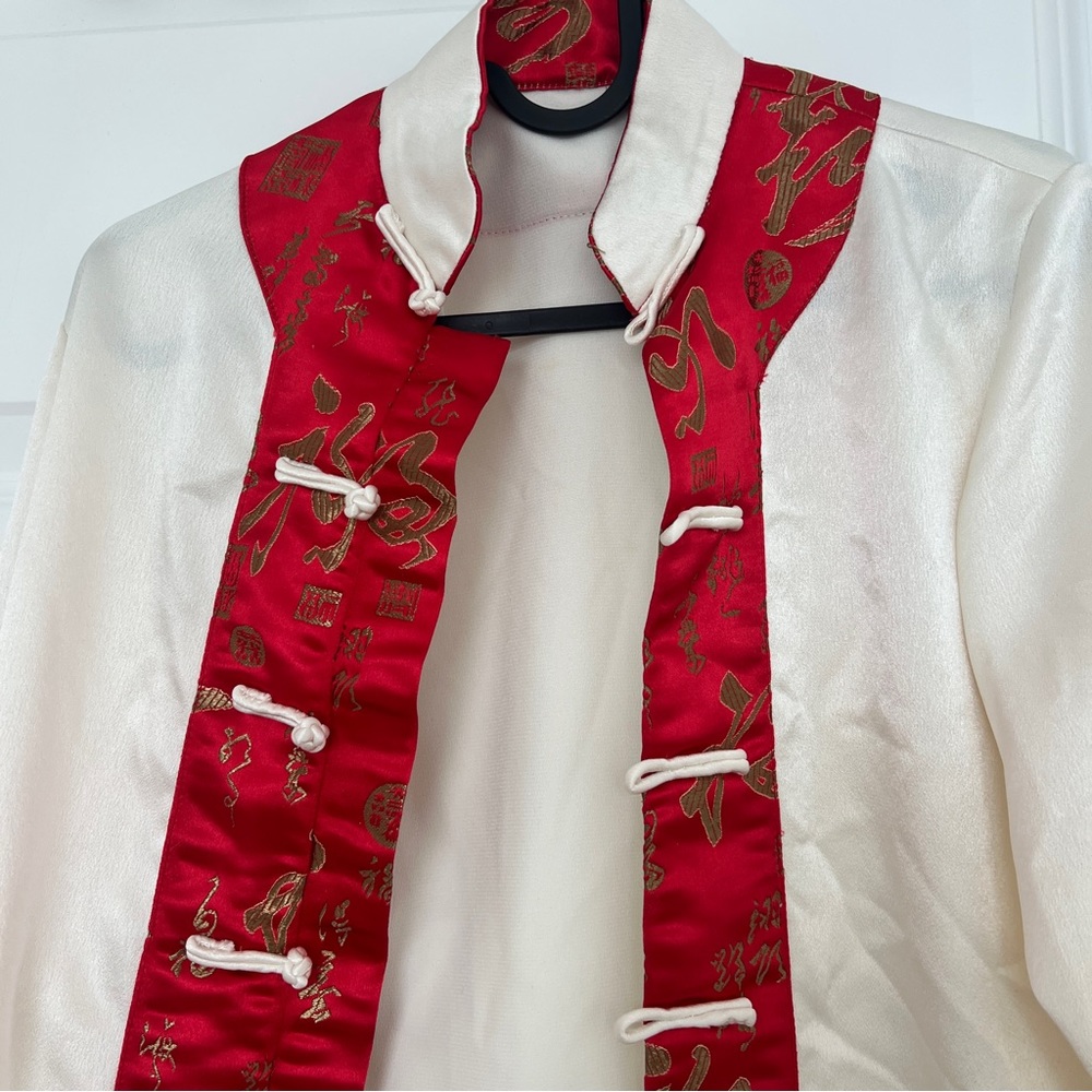 Oriental Chinese Mandarin Satin Shirt Button down - Picture 2 of 3